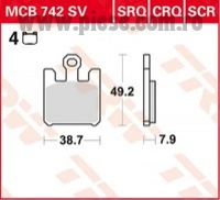 Set placute frana fata TRW MCB742SV - Kawasaki ZX-6RR 600-636 Ninja (03-06) - ZX-10R 1000 Ninja (04-07) (set 4 buc)